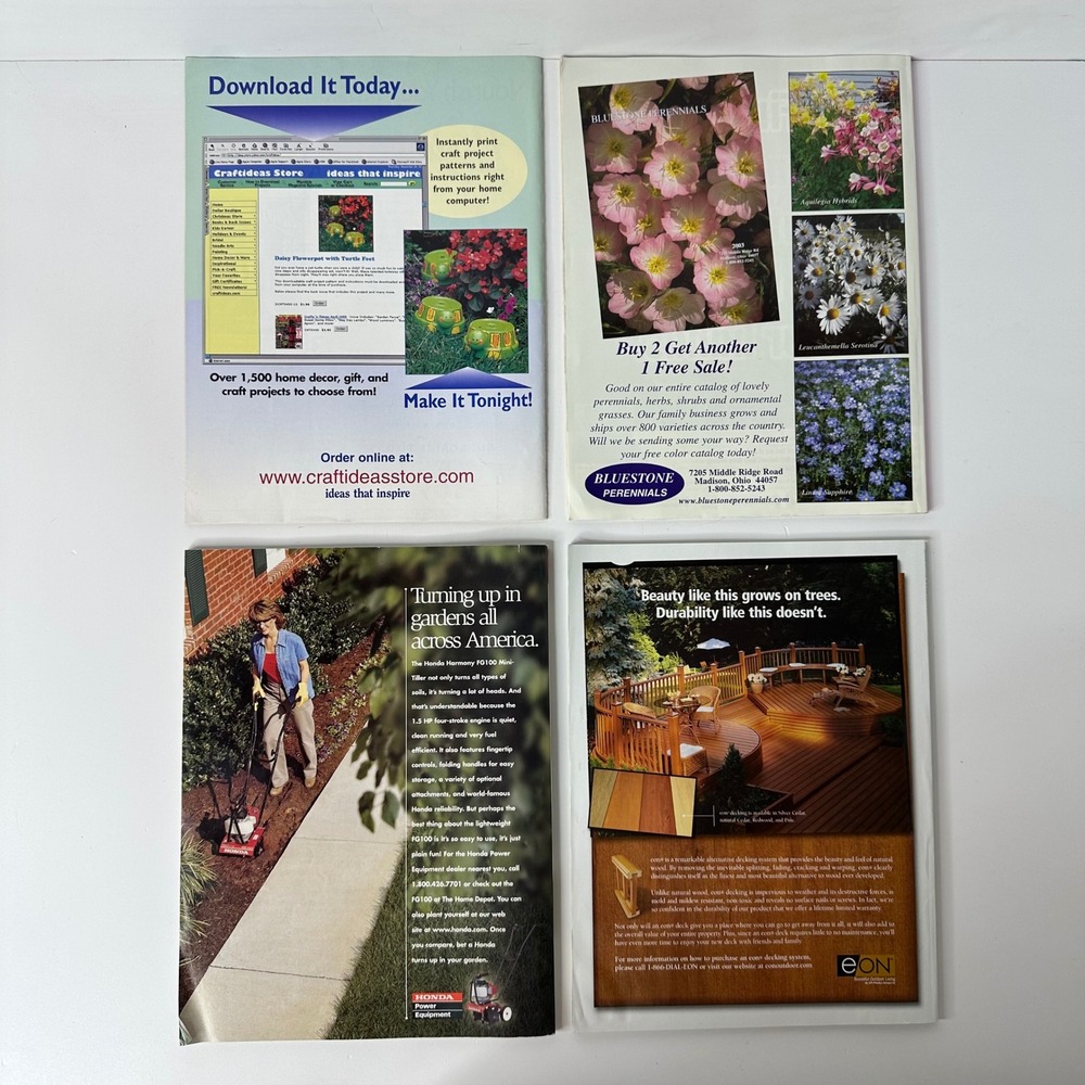 4 Mixed Lot Garden Craft Magazines 2003 2004 Better Homes Country Living - Picture 2 of 7